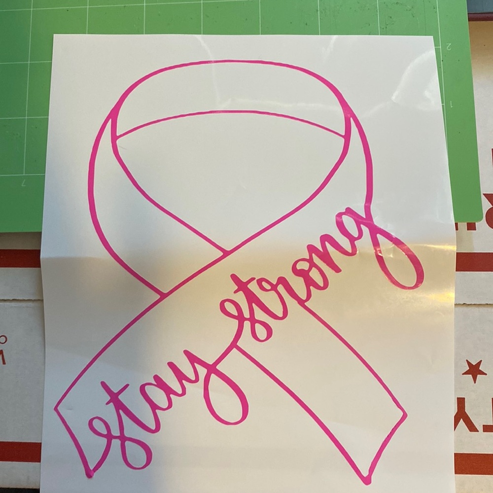 Stay strong pink decal 7”